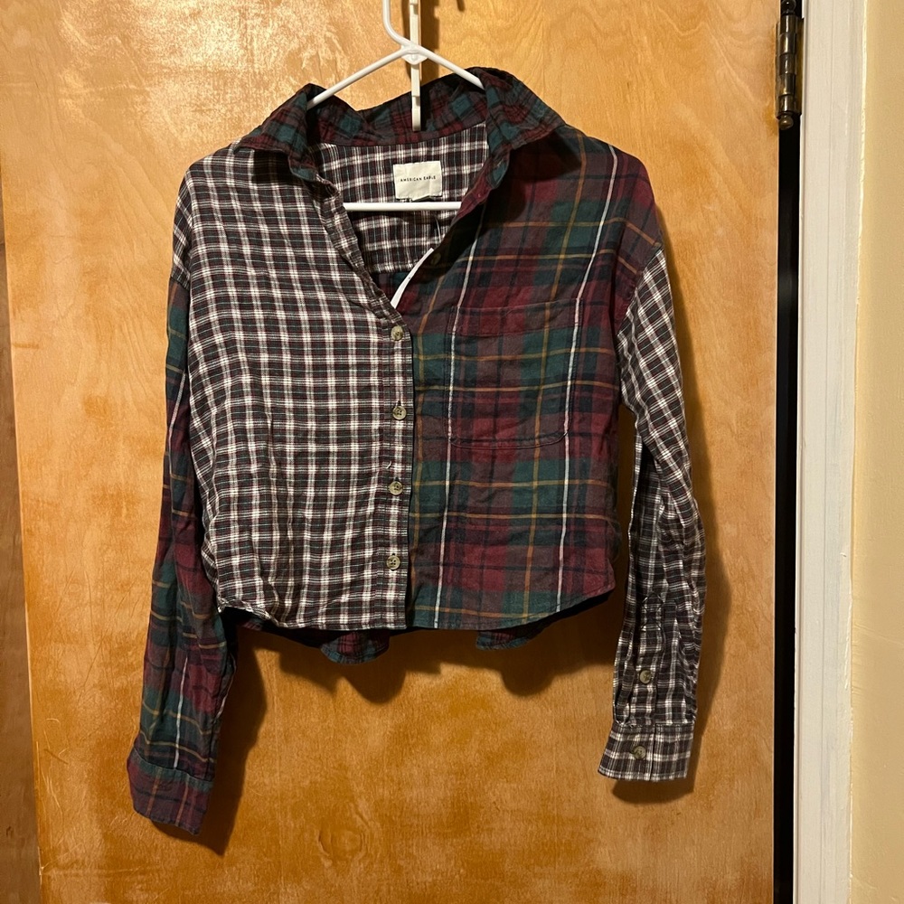 American Eagle Outfitters Plaid Button-Up Top - Multicolor